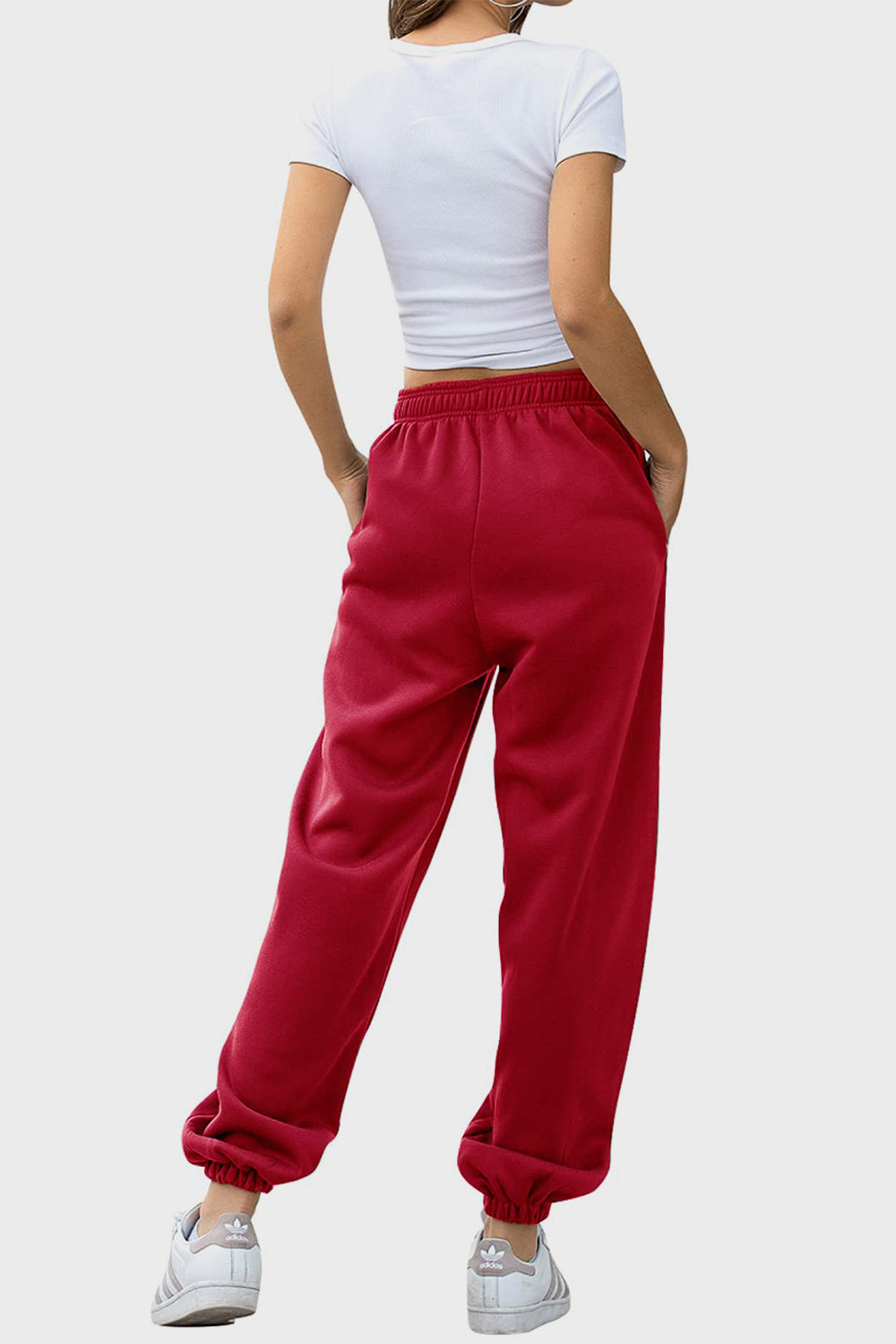 Elastic Waist Sweatpants with Pockets - Drazelle Store
