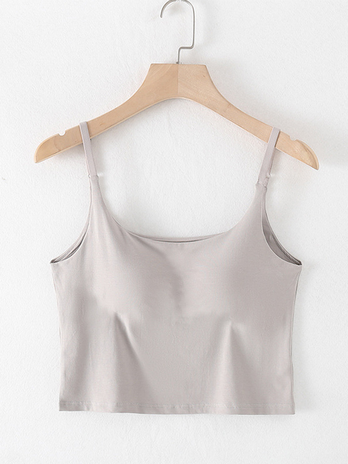 Scoop Neck Cropped Cami with Chest Pads - Drazelle Store