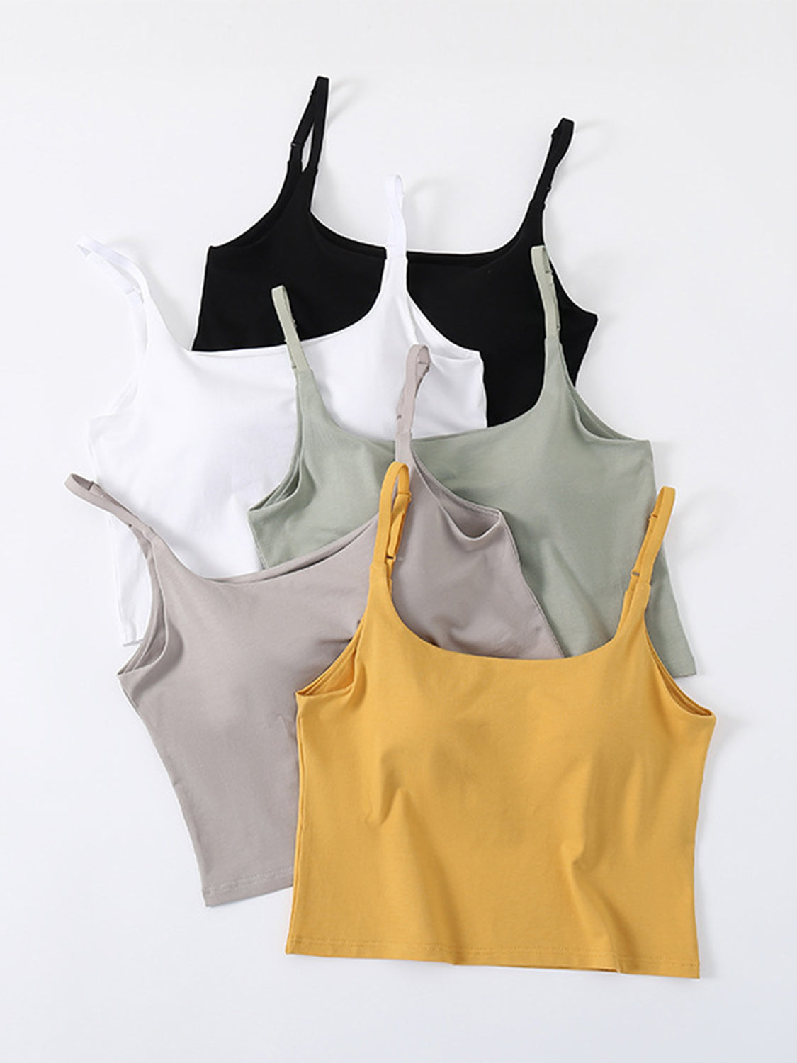 Scoop Neck Cropped Cami with Chest Pads - Drazelle Store