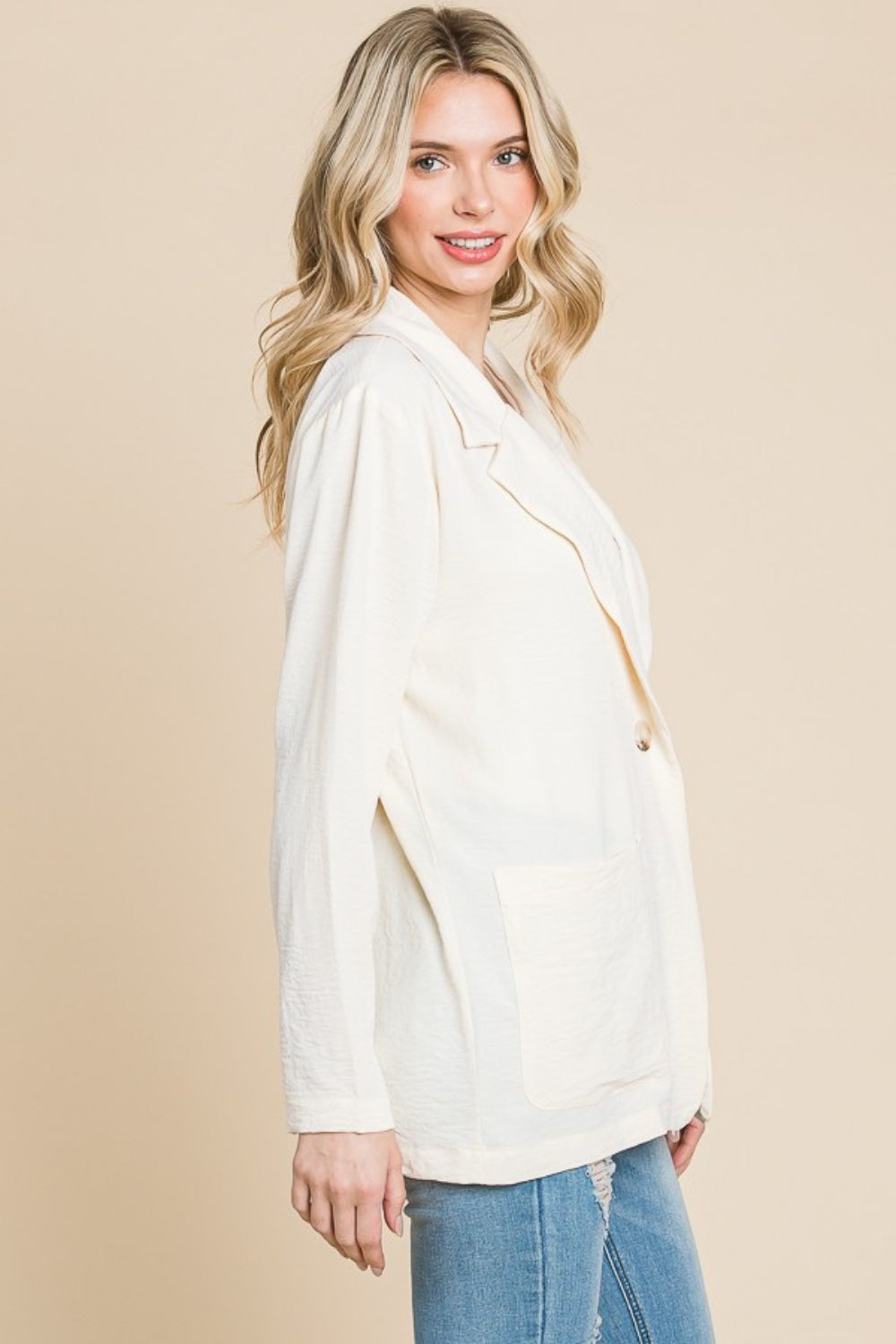 Culture Code One Button Blazer with Pockets - Drazelle Store