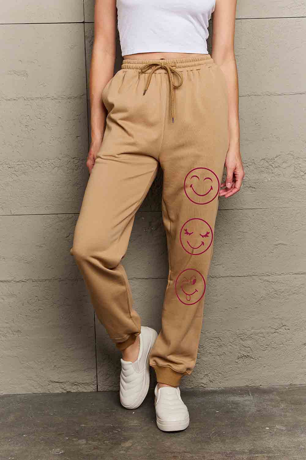 Simply Love Emoji Graphic Sweatpants - Drazelle Store