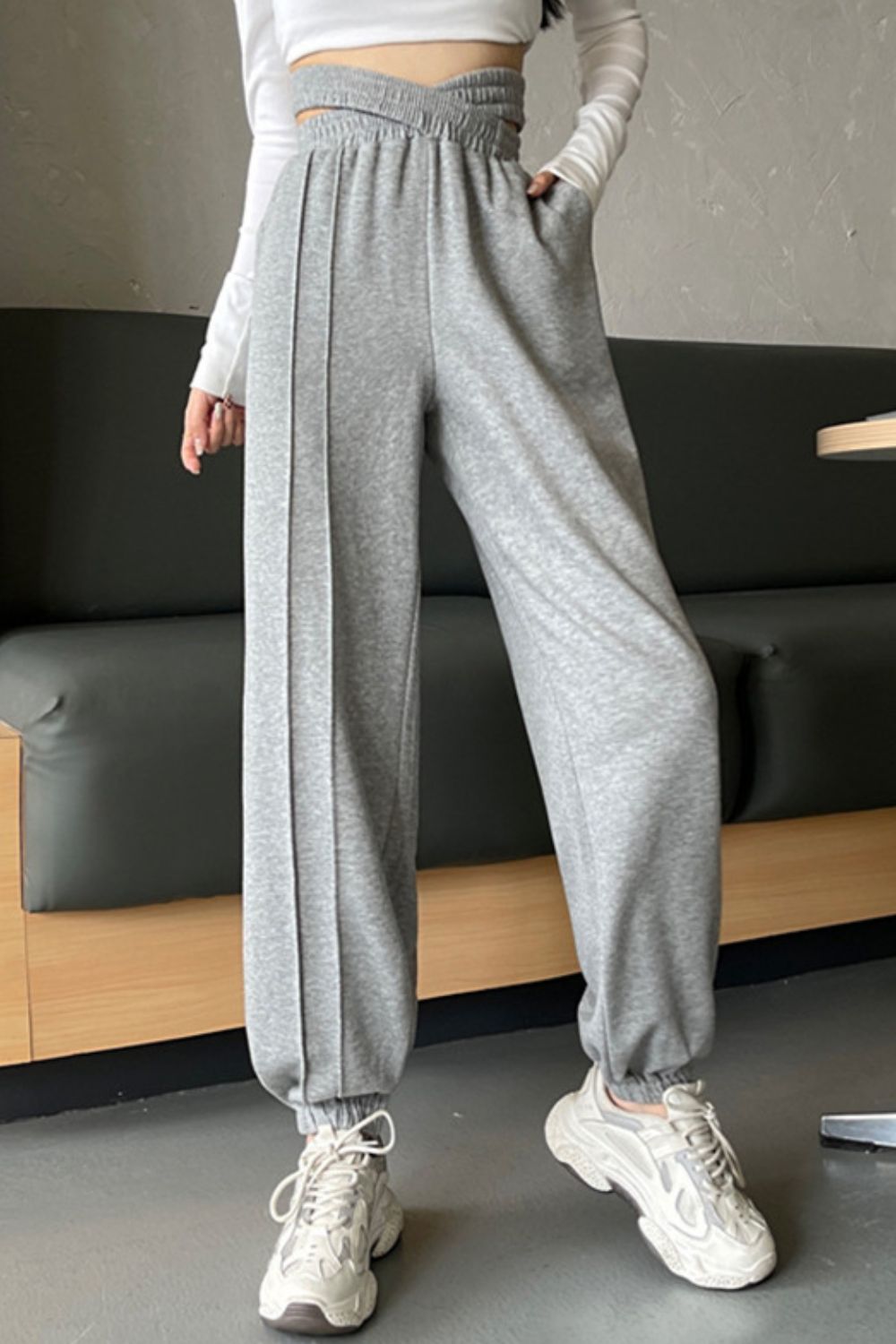 Crisscross Long Sweatpants - Drazelle Store