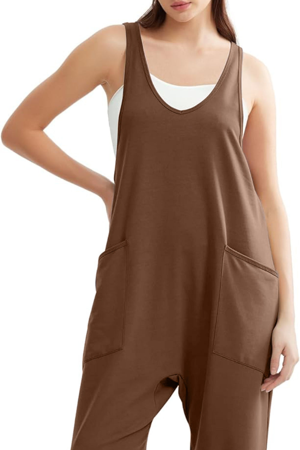 Lovelet V-Neck Wide Strap Overalls - Drazelle Store