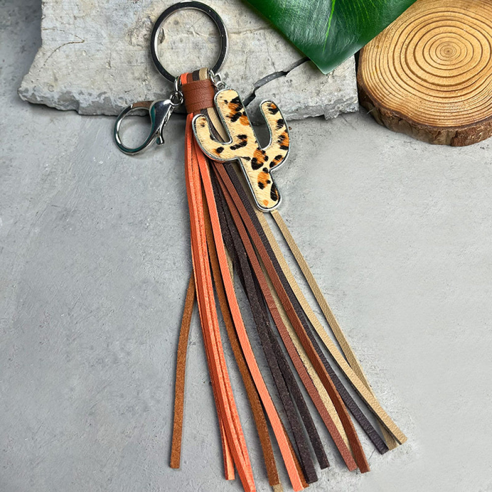 Cactus Keychain with Tassel - Drazelle Store