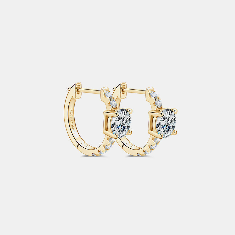 2.36 Carat Moissanite Zircon 925 Sterling Silver Hoop Earrings-Drazelle Store