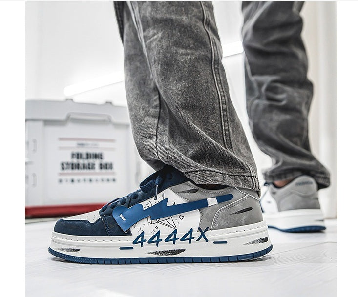 Distressed Graffiti Skateboard Sneakers - Drazelle Store