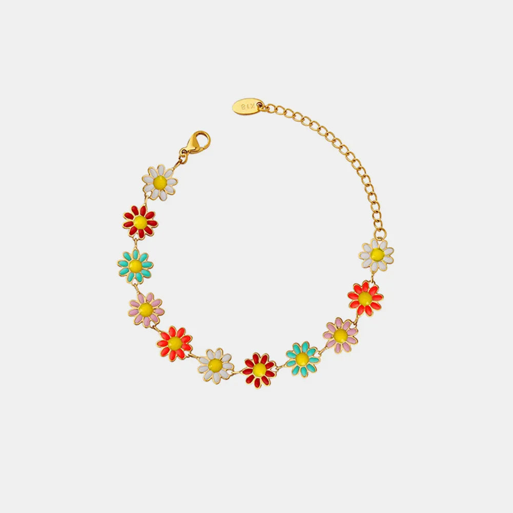 Titanium Steel Oil Drip Flower Bracelet - Drazelle Store