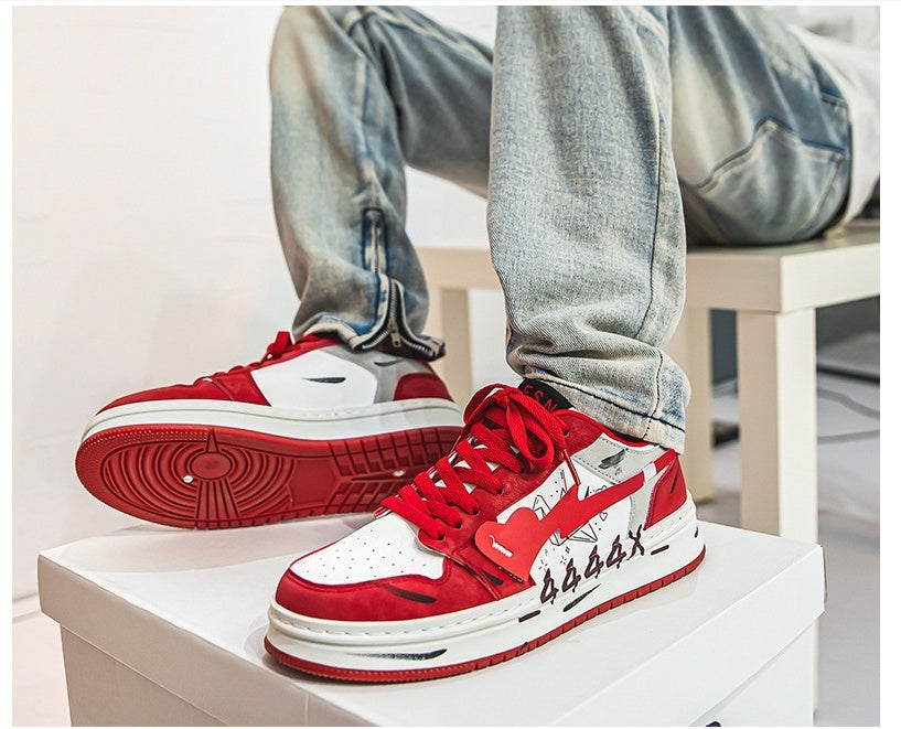 Distressed Graffiti Skateboard Sneakers - Drazelle Store