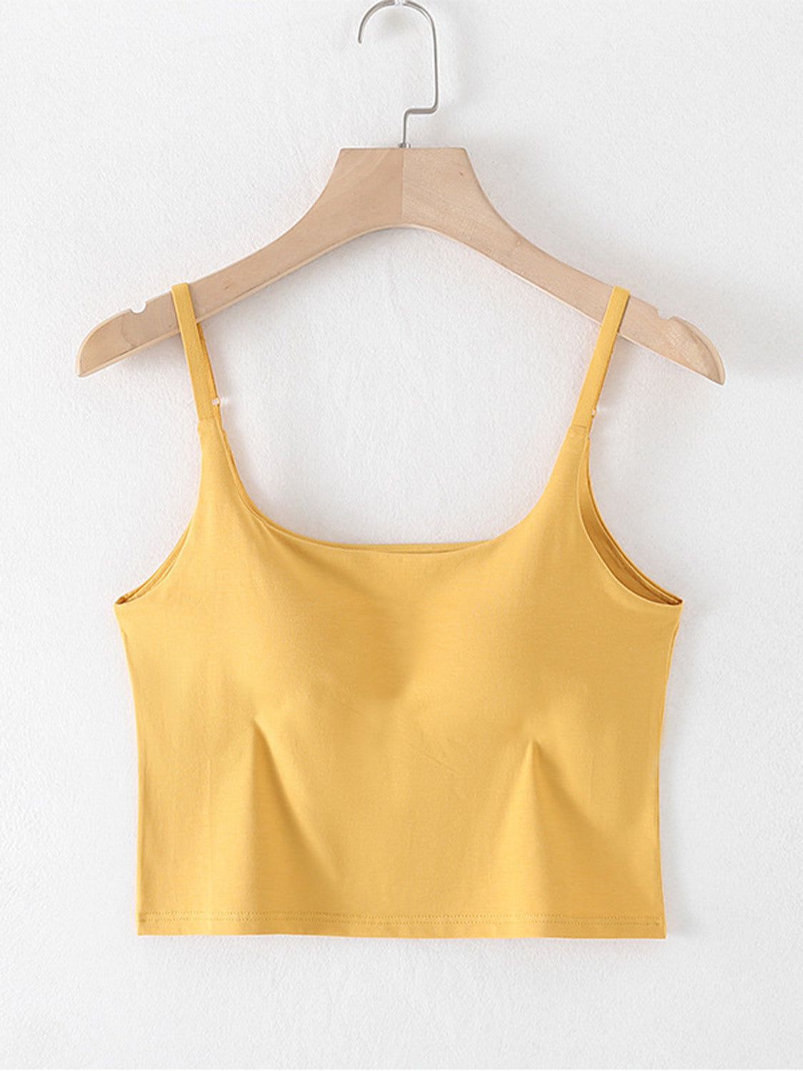 Scoop Neck Cropped Cami with Chest Pads - Drazelle Store