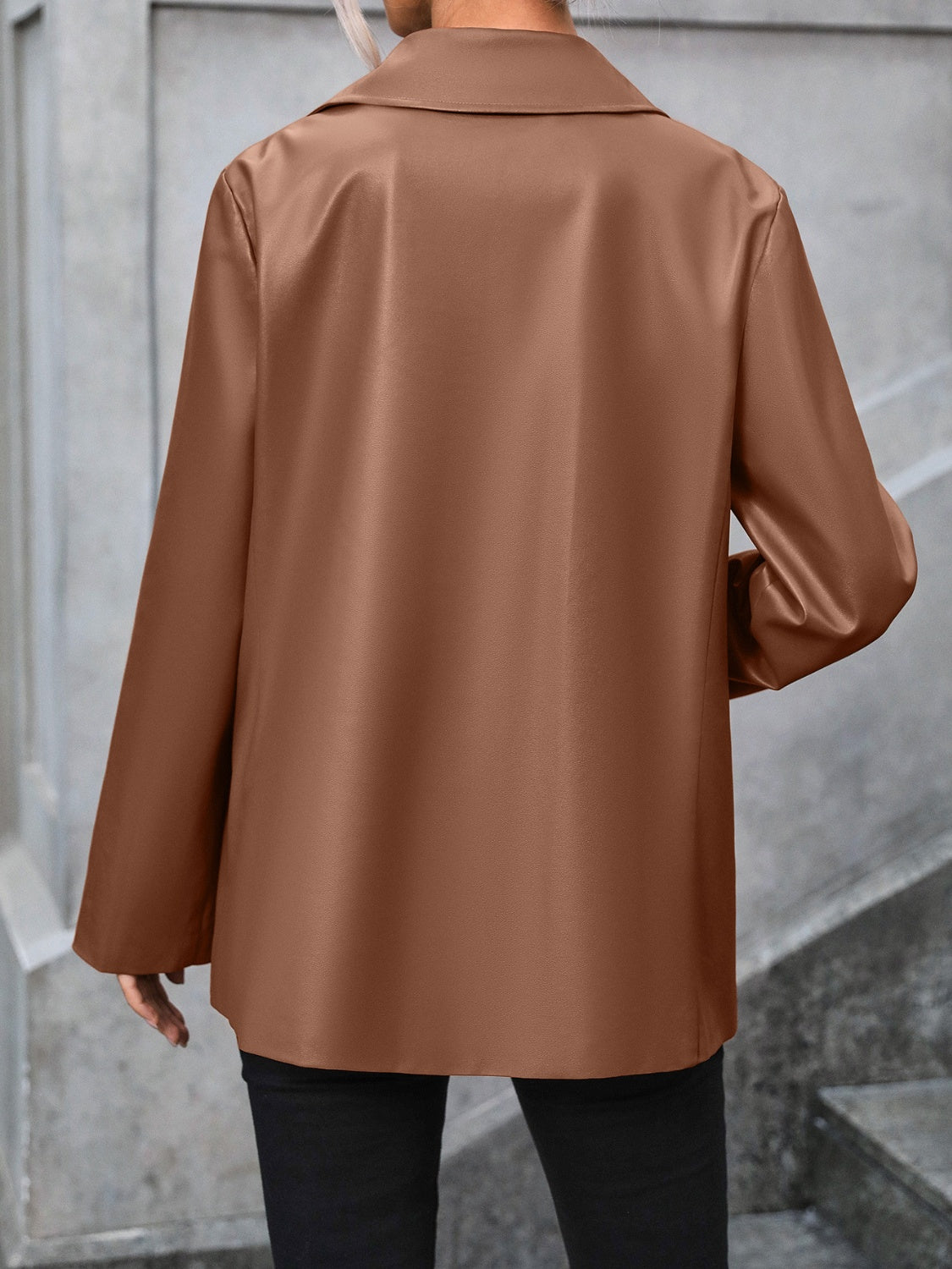 Ivy Lane Pocketed Button Up Collared Neck Blazer - Drazelle Store