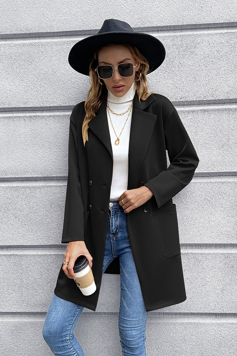 Ivy Lane Lapel Collar Long Sleeve Blazer - Drazelle Store