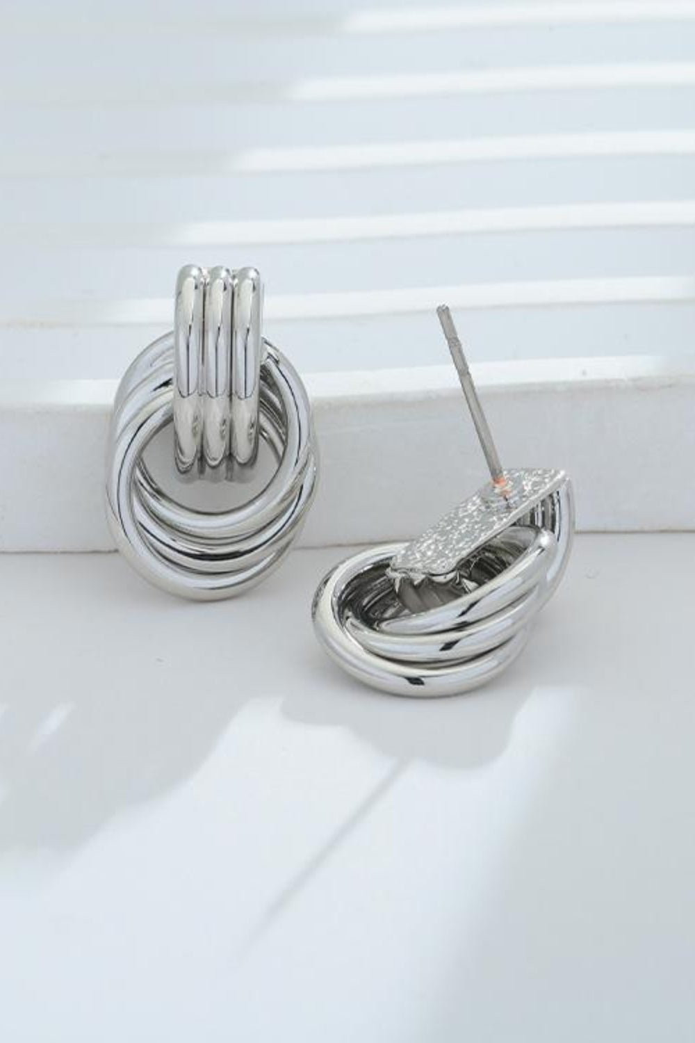 Gold-Plated Knotted Stud Earrings -Drazelle Store