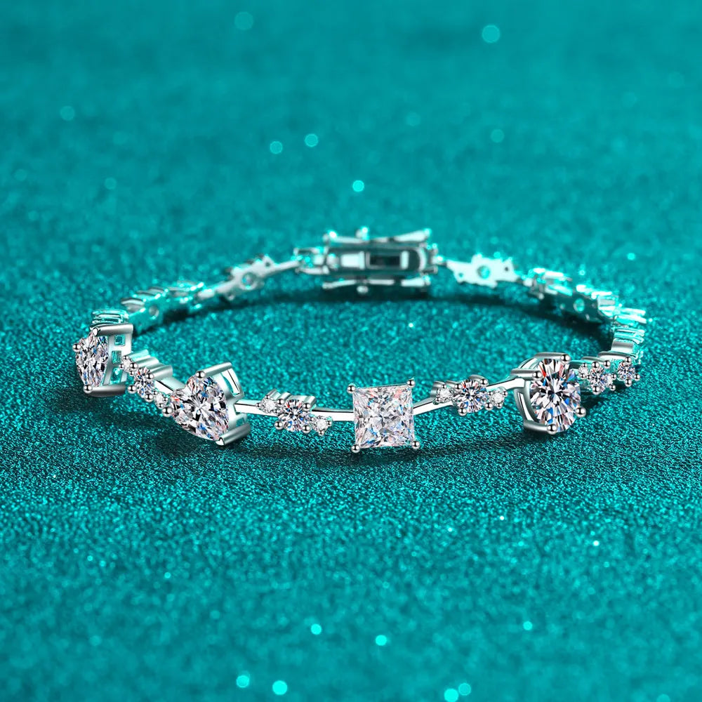 6.2 Carat Moissanite 925 Sterling Silver Bracelet - Drazelle Store