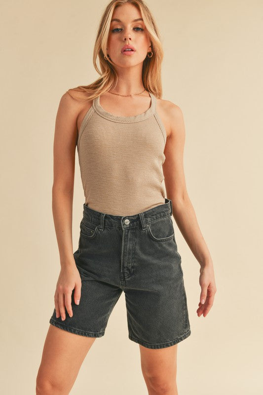 Co Scoop Neck Ribbed Tank - Drazelle Store