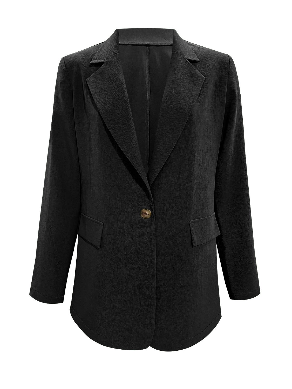 Lapel Collar Long Sleeve Blazer - Drazelle Store