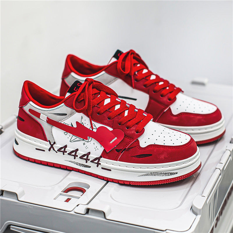 Distressed Graffiti Skateboard Sneakers - Drazelle Store