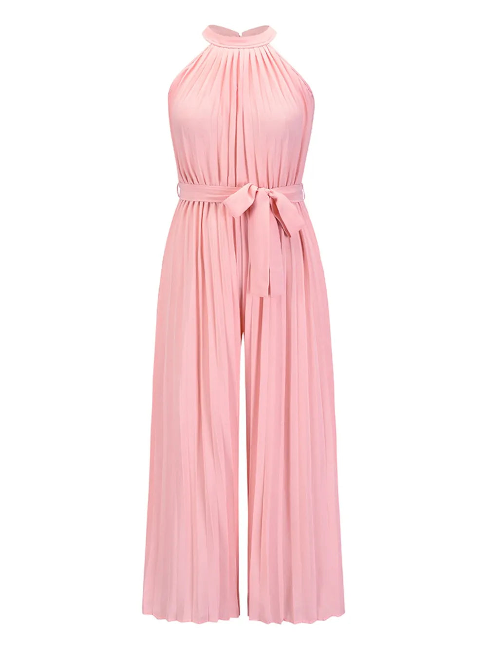 Cutout Tied Pleated Sleeveless Jumpsuit - Drazelle Store