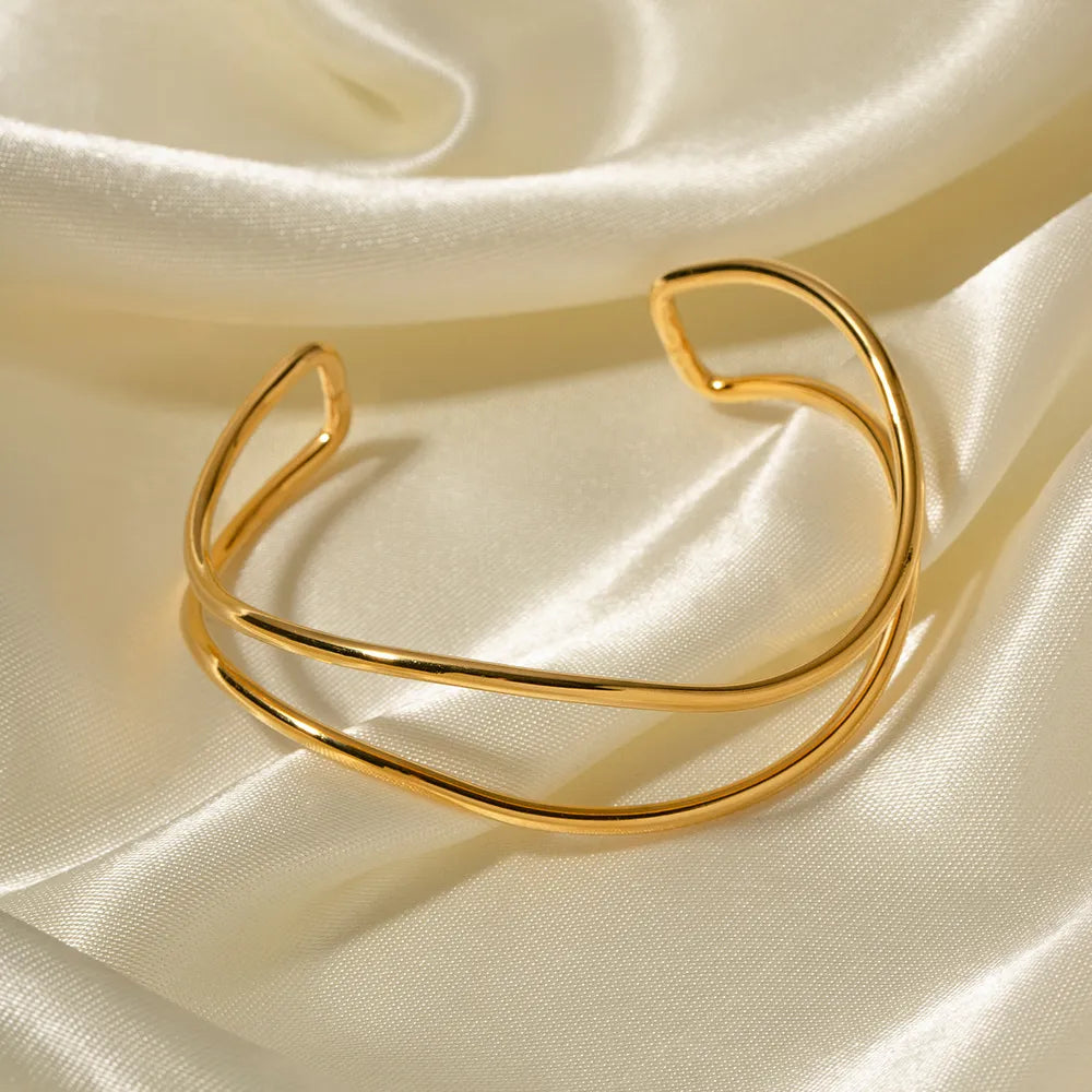 Minimalist Stainless Steel Cuff Bracelet - Drazelle Store