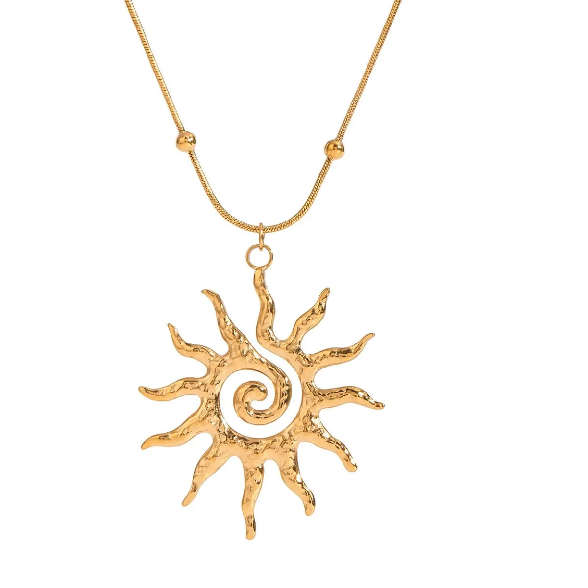18K Gold-Plated Sun Pendant Necklace - Drazelle Store
