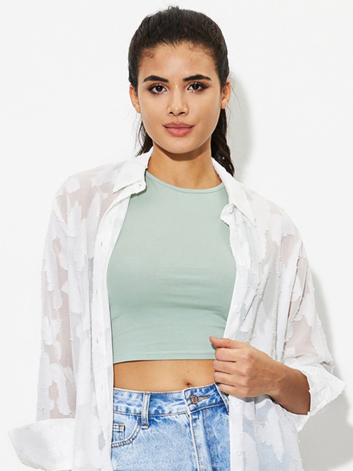 Round Neck Cropped Tank - Drazelle Store