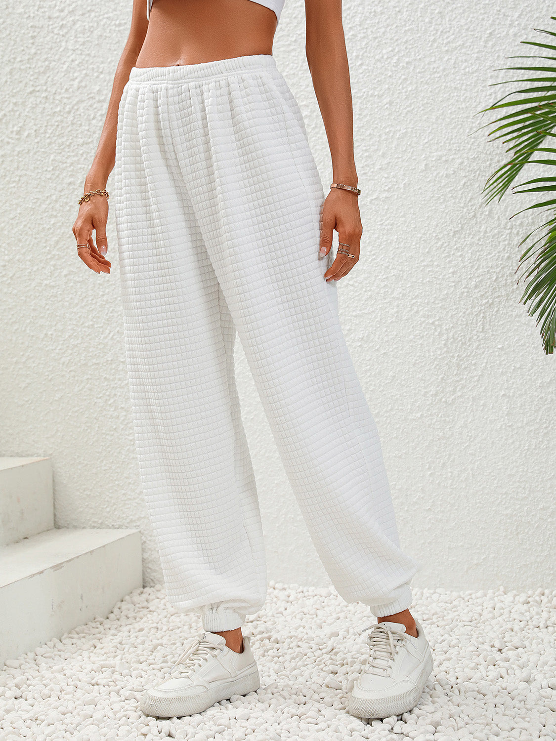 Textured Pull-On Joggers - Drazelle Store
