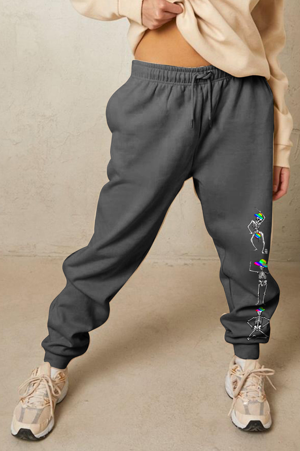 Simply Love Full Size SKELETON Graphic Sweatpants - Drazelle Store
