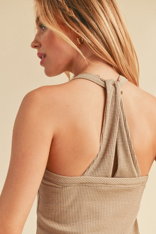 Co Scoop Neck Ribbed Tank - Drazelle Store