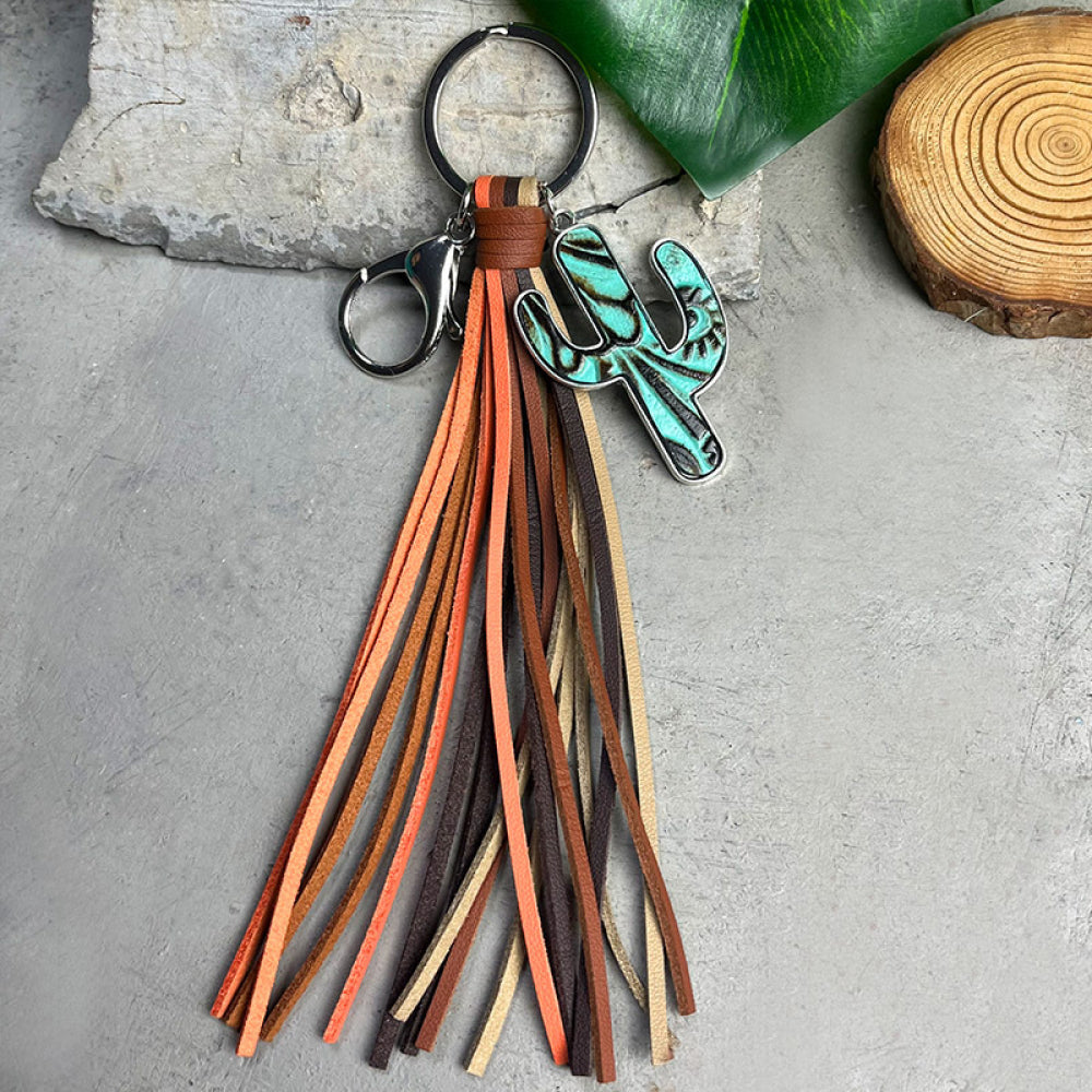 Cactus Keychain with Tassel - Drazelle Store