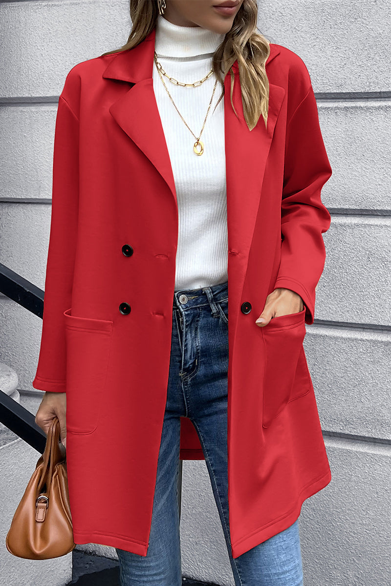 Ivy Lane Lapel Collar Long Sleeve Blazer - Drazelle Store