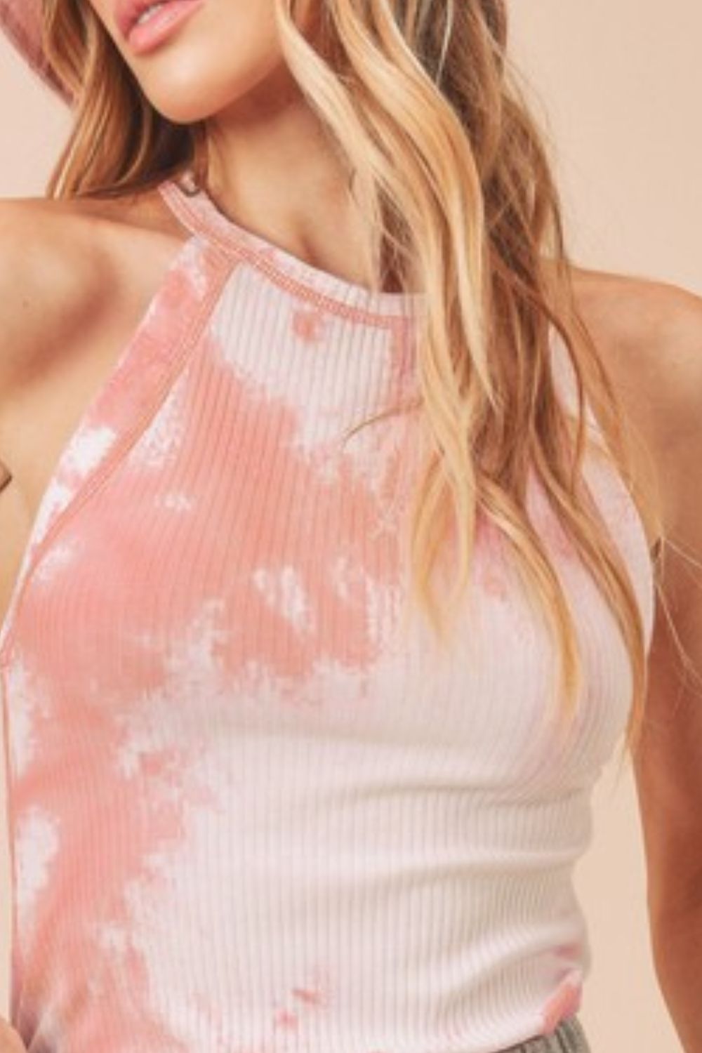 Co Ribbed Tie-Dye Round Neck Tank - Drazelle Store