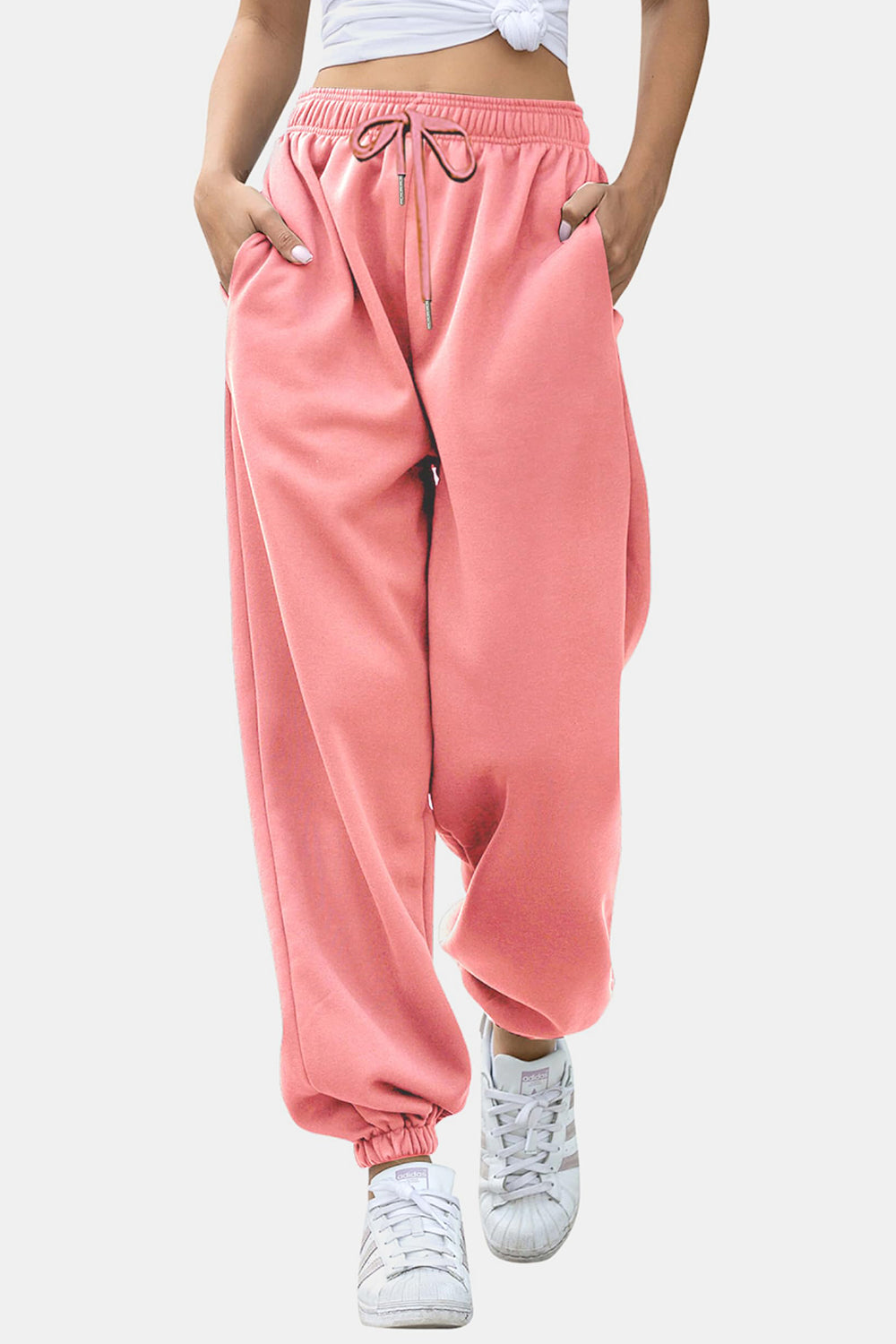 Elastic Waist Sweatpants with Pockets - Drazelle Store