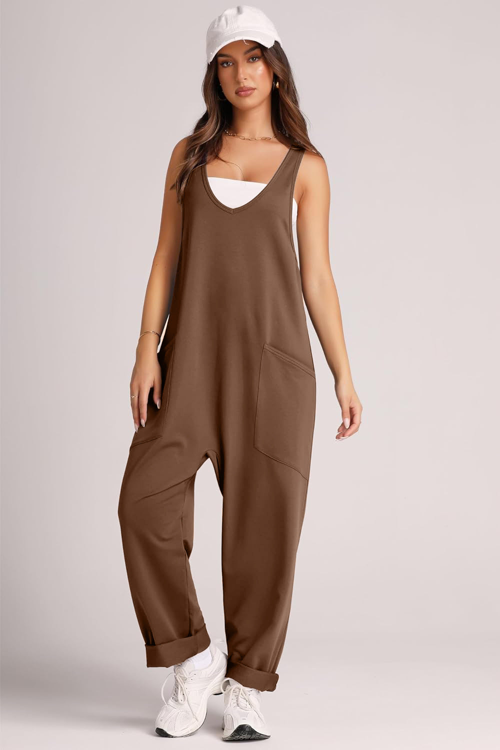 Lovelet V-Neck Wide Strap Overalls - Drazelle Store