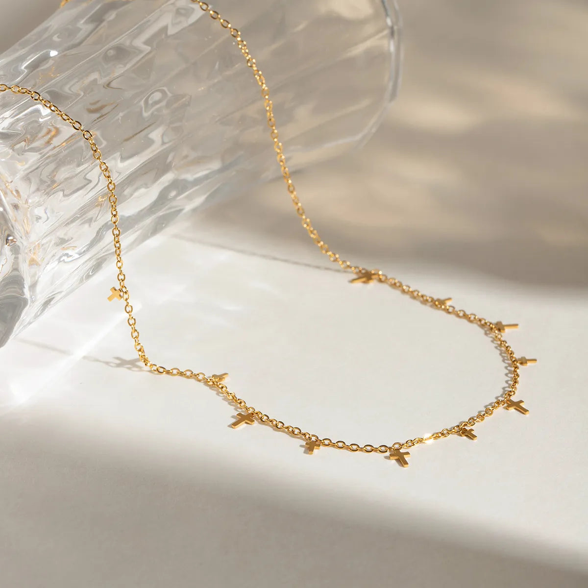 18K Gold-Plated Cross Necklace - Drazelle Store