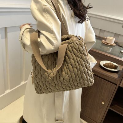 Drawstring Bubble Texture Tote Bag - Drazelle Store