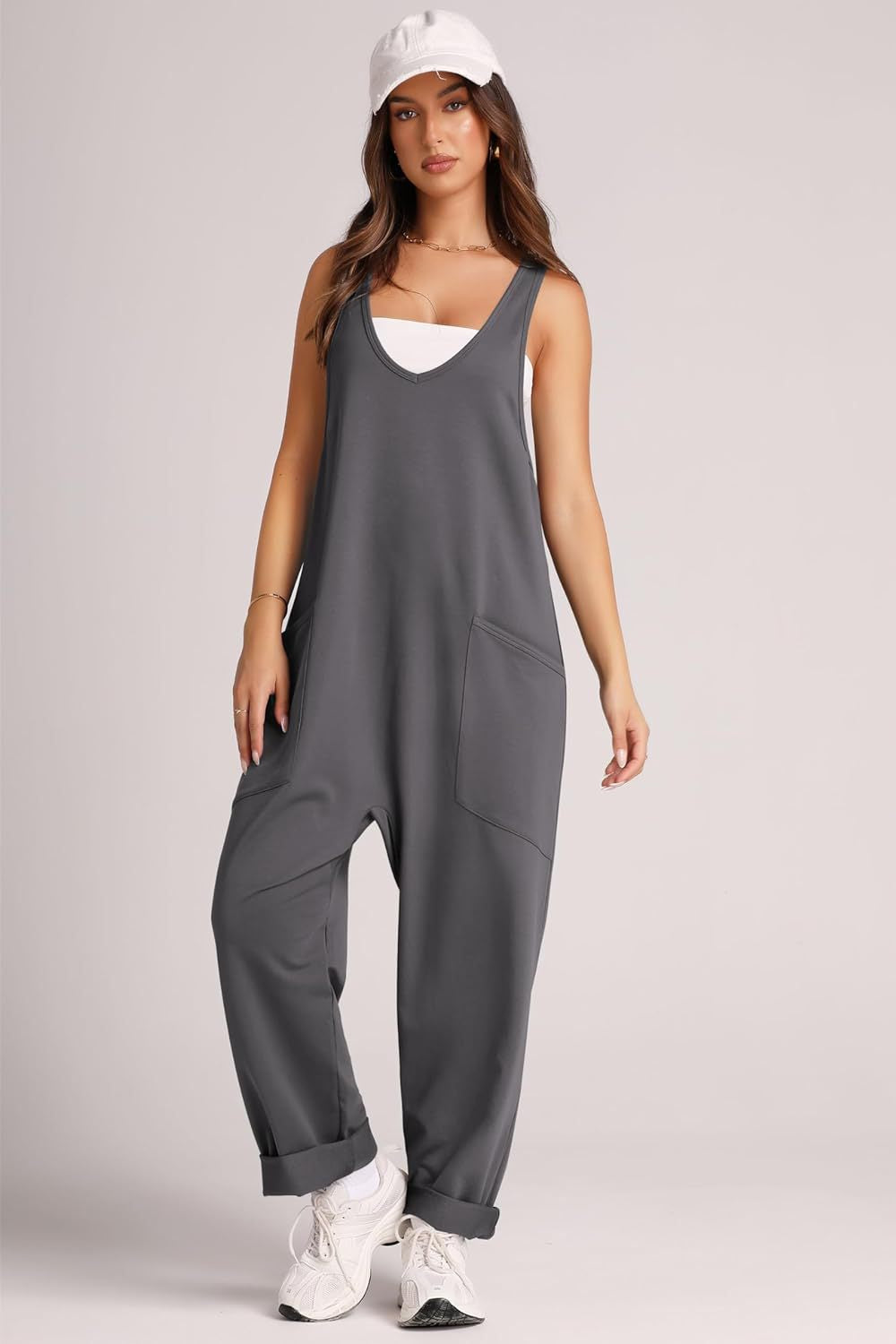 Lovelet V-Neck Wide Strap Overalls - Drazelle Store