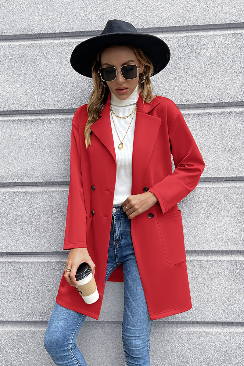 Ivy Lane Lapel Collar Long Sleeve Blazer - Drazelle Store