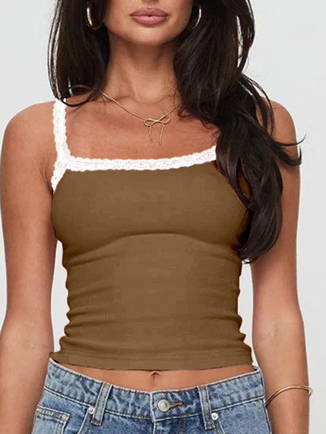 Lace Detail Cropped Cami - Drazelle Store