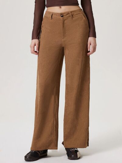 Wide Leg Pants with Pockets - Drazelle Store