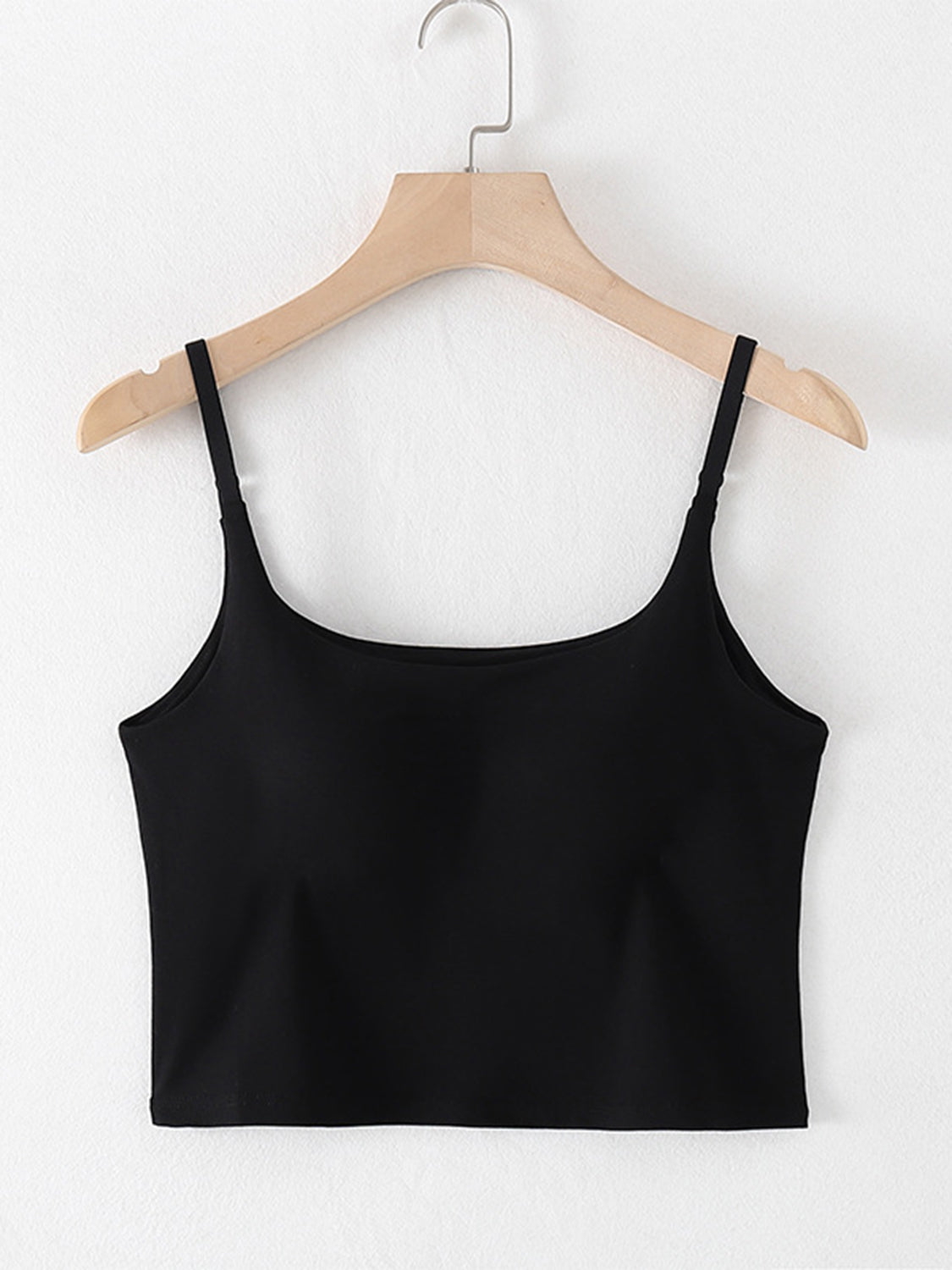 Scoop Neck Cropped Cami with Chest Pads - Drazelle Store