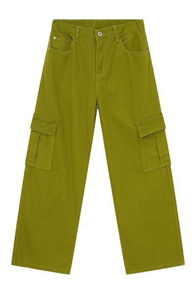 Hight Rise Wide Leg Cargo Pants - Drazelle Store