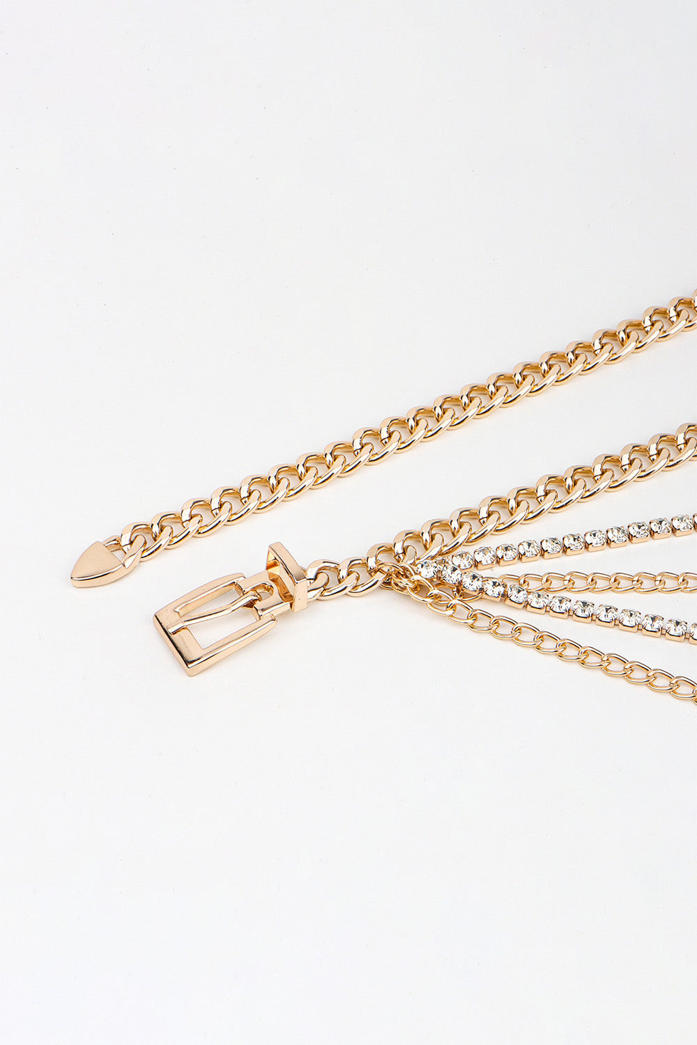 Rhinestone Decor Metal Chain Belt - Drazelle Store