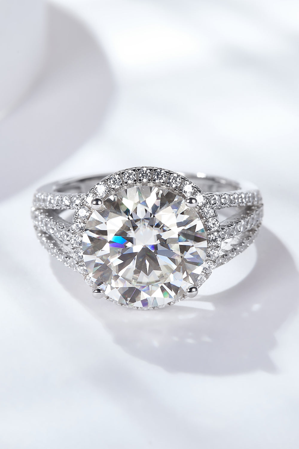 5 Carat Moissanite Split Shank Ring - Drazelle Store