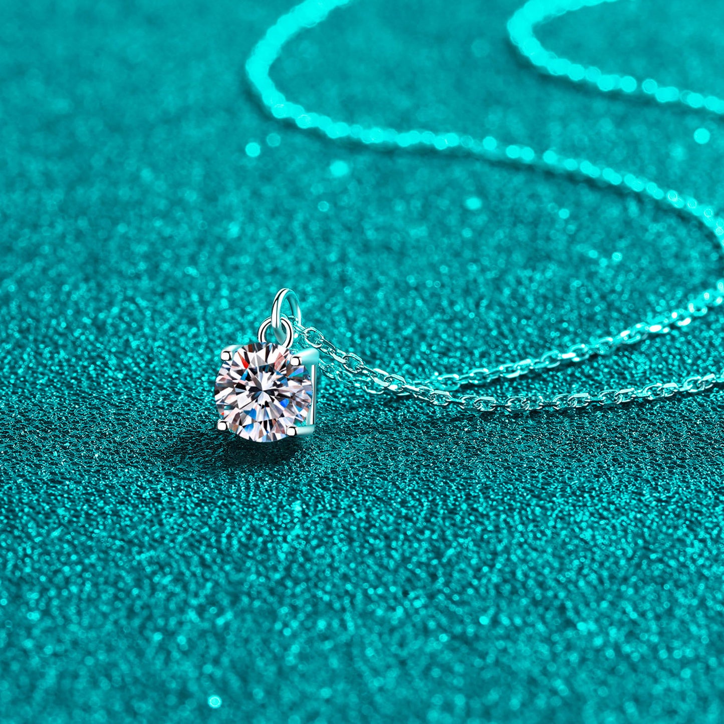 1 Carat Moissanite 925 Sterling Silver Necklace - Drazelle Store