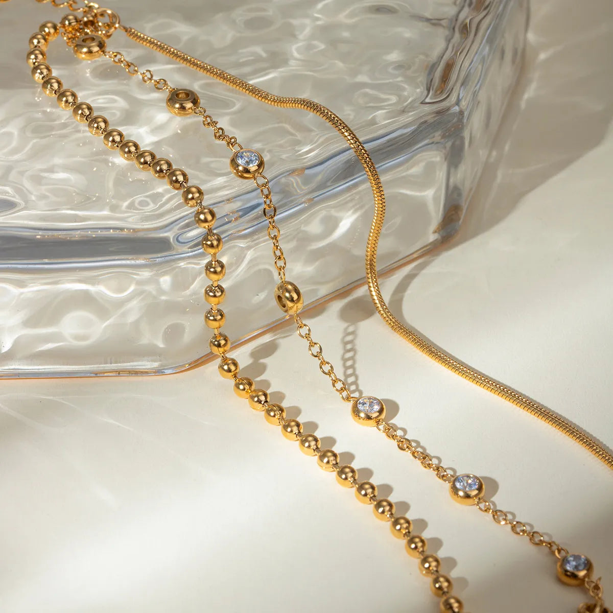 18K Gold-Plated Layered Inlaid Zircon Bracelet - Drazelle Store