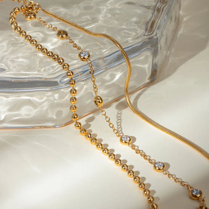 18K Gold-Plated Layered Inlaid Zircon Bracelet - Drazelle Store