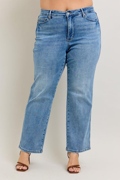 Judy Blue Vintage Wash Straight Jeans - Drazelle Store