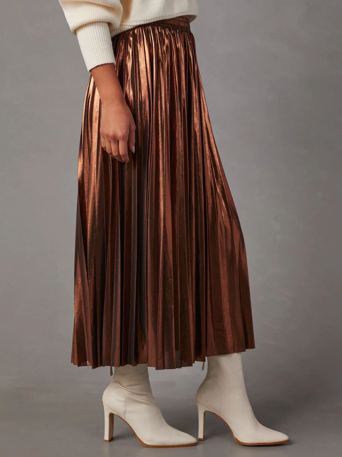 Pleated Midi Skirt - Drazelle Store