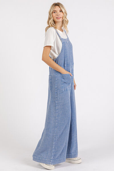 Mittoshop Textured Wide Leg Overalls - Drazelle Store