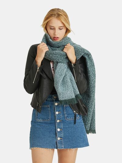 Raw Hem Heathered Polyester Scarf - Drazelle Store