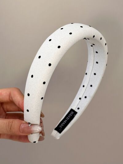 Polka Dot Polyester Wide Headband - Drazelle Store